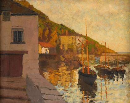 Appraisal: LILLIAN AMY MONTAGUE american b POLPERRO HARBOR AT SUNSET Signed