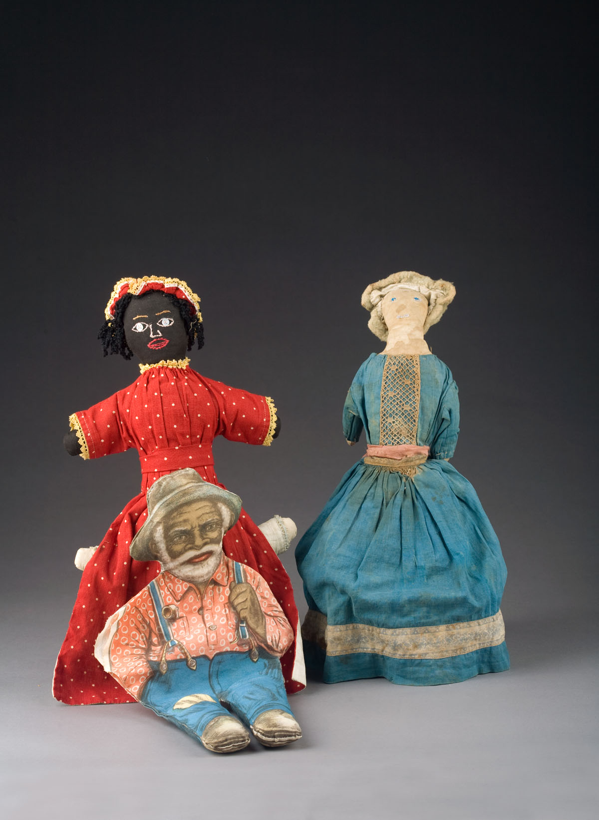 Appraisal: TWO TOPSY-TURVEY DOLLS AND A STUFFED quot UNCLE MOSE quot