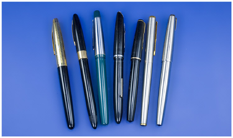 Appraisal: Collection Of Seven Pens Comprising Of Sheaffer Snorkel fitted with