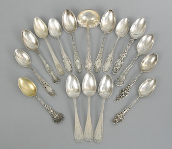 Appraisal: A Lot of Sterling Silver Teaspoons and A Ladle Various