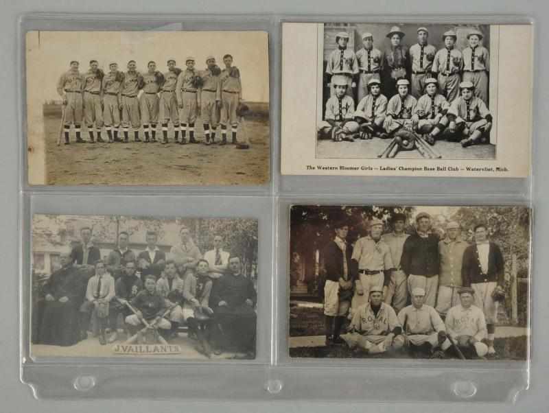 Appraisal: Lot of Vintage Baseball Team Photo Postcards Description Includes one