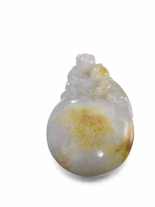 Appraisal: A Chinese jade boys' pebble the rounded pebble carved with