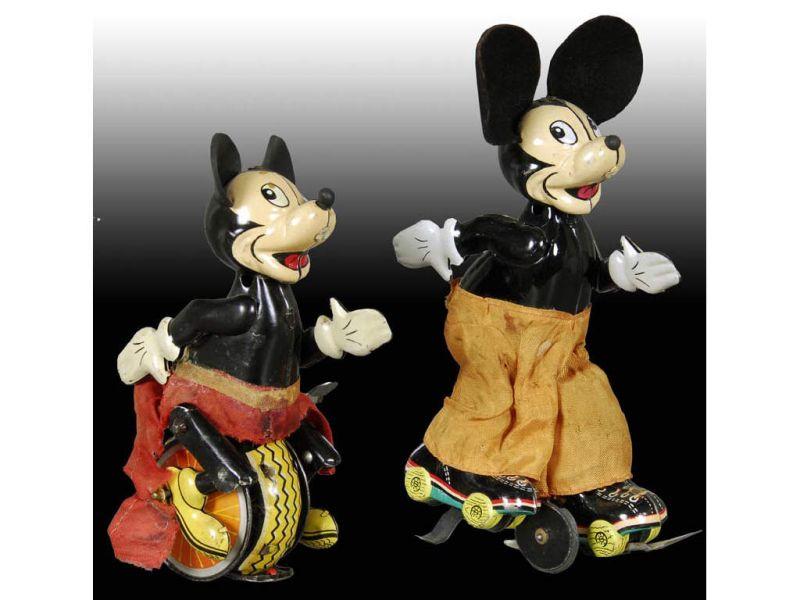 Appraisal: Lot of Linemar Tin Wind-Up Walt Disney Mickey M Description