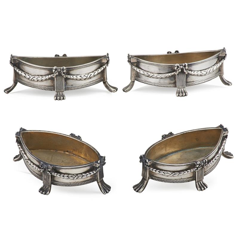 Appraisal: FOUR TIFFANY CO STERLING MASTER SALTS Condition Report Good condition