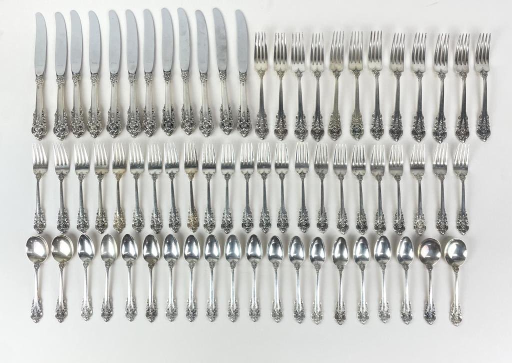 Appraisal: pc Wallace Grand Baroque Sterling Flatware Set Salad Forks Dinner