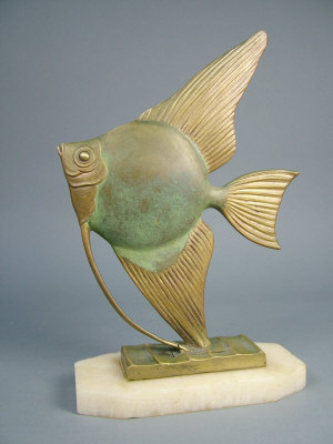 Appraisal: An Art Deco gilt bronze model of a fish by