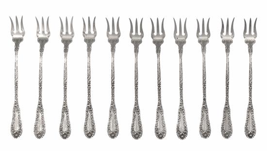 Appraisal: Sale Lot A Set of Eleven Amercian Silver Oyster Forks