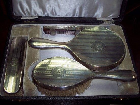 Appraisal: A dressing table set Chester monogrammed and dated B H