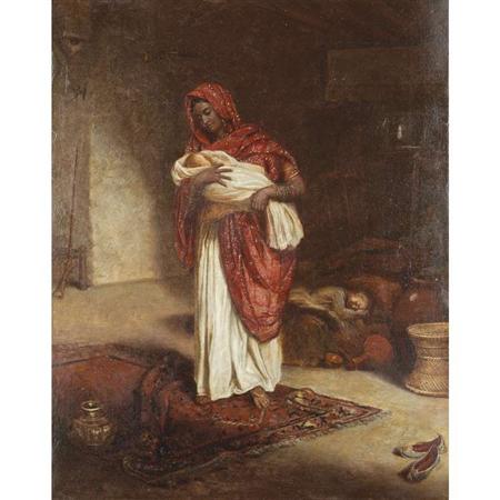 Appraisal: Emma W Fullerton American - Indian Ayah with Sleeping Children