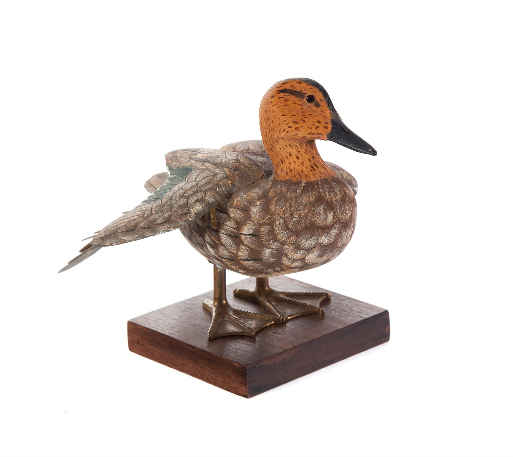 Appraisal: AMERICAN GREEN WING TEAL HEN CARVING New York mid th