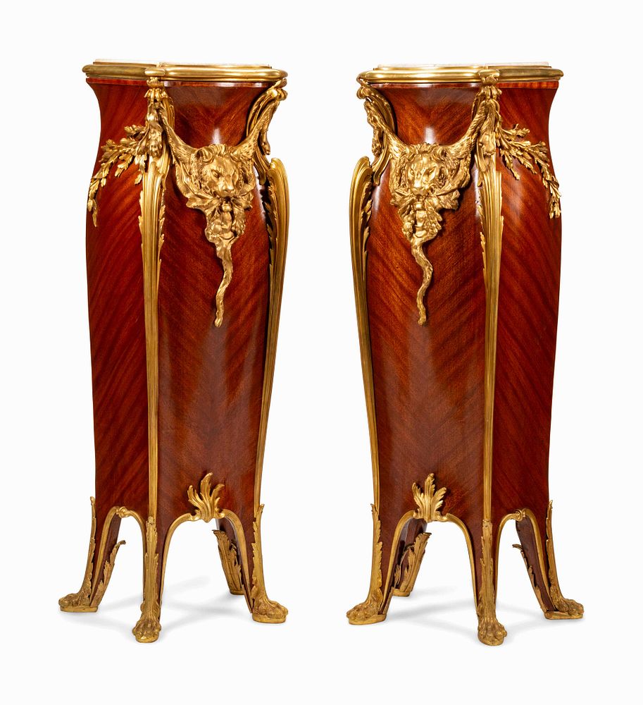 Appraisal: A Pair of Louis XV Style Gilt Bronze Mounted Mahogany