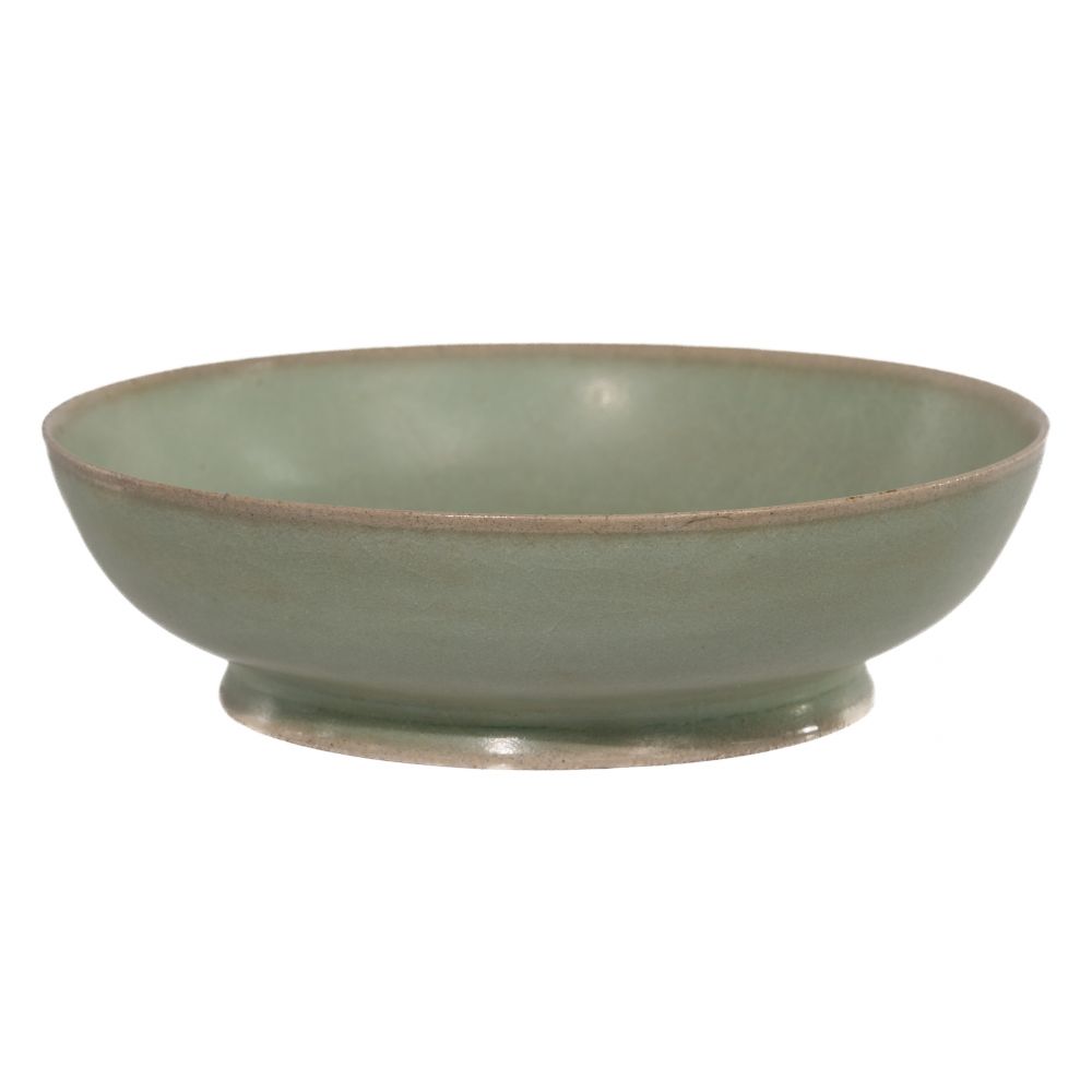 Appraisal: CHINESE CELADON GLAZED PORCELAIN BOWLThinly potted on an everted foot