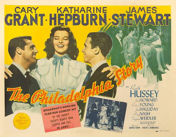 Appraisal: The Philadelphia Story MGM half-sheet condition C cardboard-backed x in