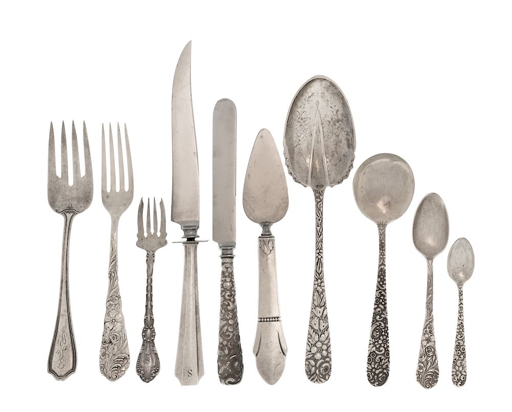 Appraisal: A Collection of American Silver Flatware Articles A Collection of