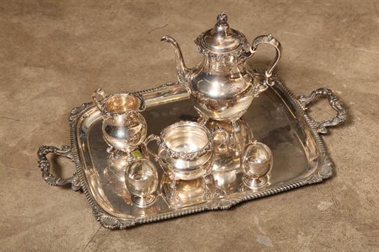 Appraisal: SIX PIECES OF SILVER Gorham sterling teaset with a teapot