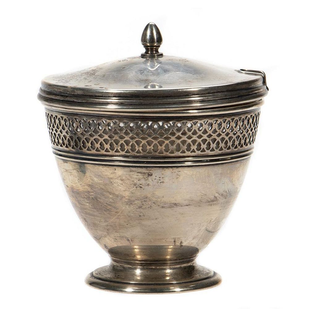 Appraisal: Tiffany Sterling Mustard Pot Neoclassical design with glass liner Stamped