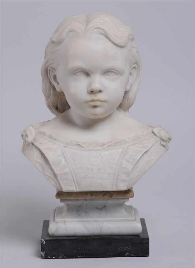 Appraisal: R GLASSBY PORTRAIT HEAD OF A YOUNG GIRL White marble