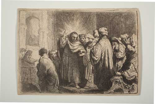 Appraisal: REMBRANDT VAN RIJN The Tribute Money Etching circa x mm