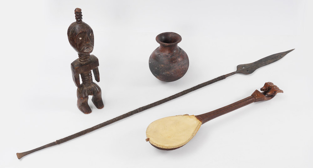 Appraisal: PIECE COLLECTION OF AFRICAN TREASURES pieces total to include Carved