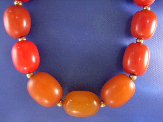 Appraisal: A piece amber necklace length cm