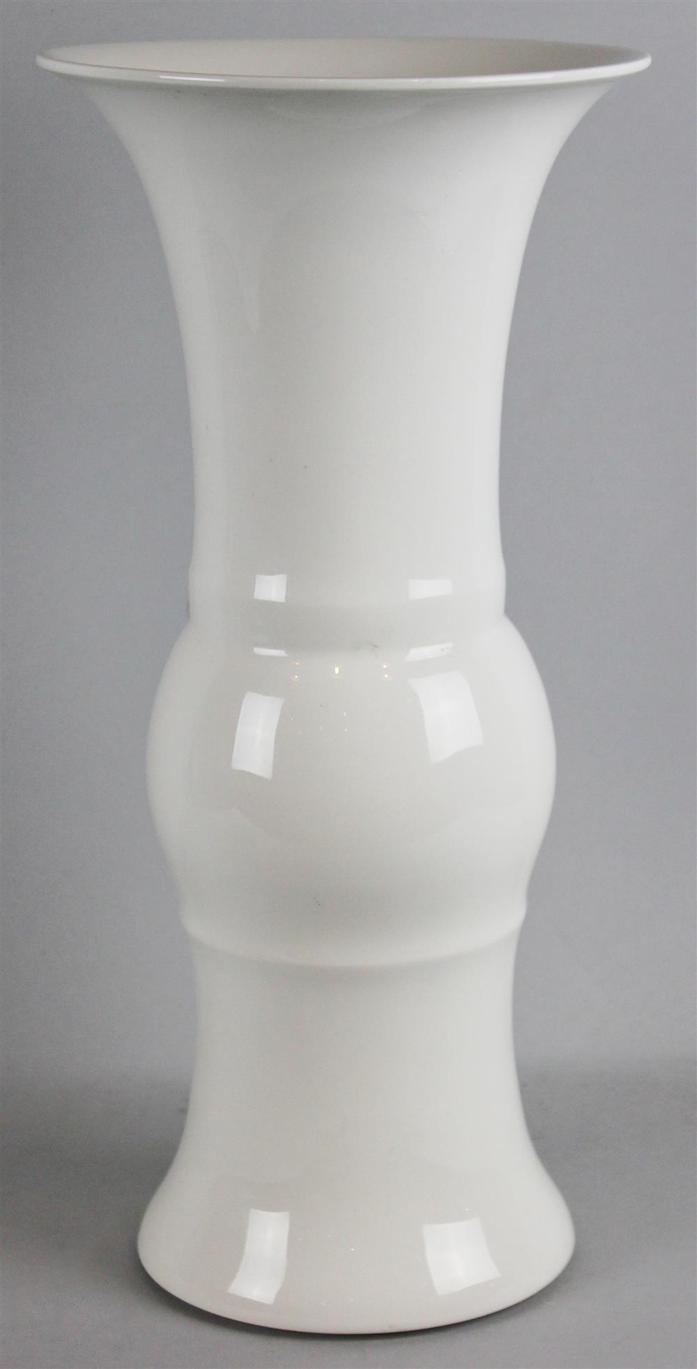 Appraisal: TALL BLANC DE CHINE KPM VASE th C horn shaped