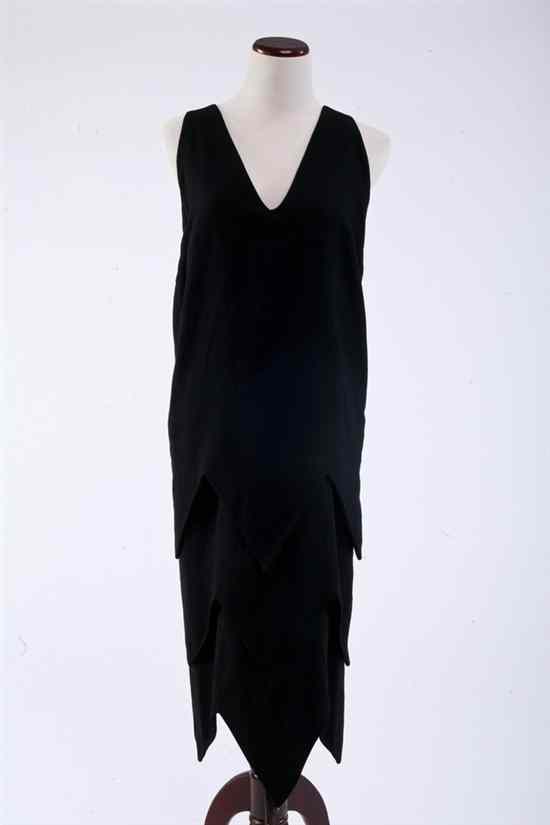 Appraisal: RUDI GERNREICH FOR WALTER BASS BLACK DRESS s Sleeveless V-neckline