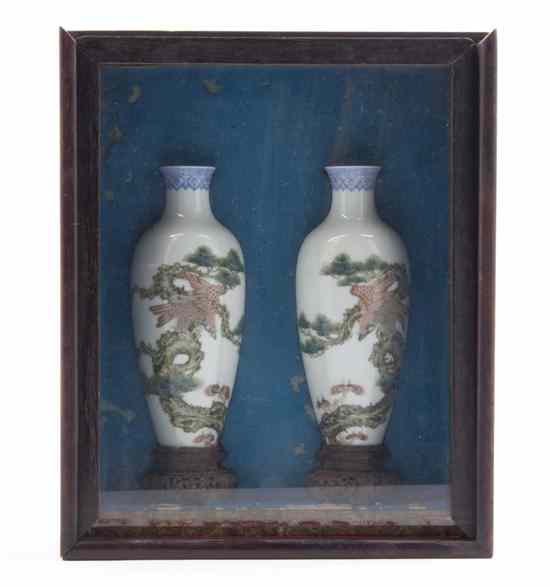 Appraisal: A Pair of Chinese Porcelain Baluster Vases the rim having