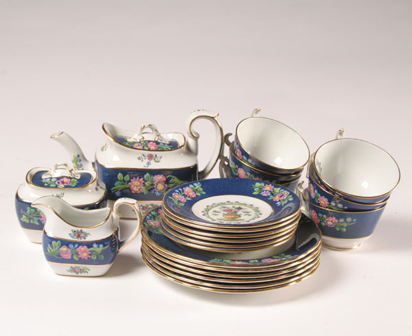 Appraisal: Copeland Spode floral tea set including six plates six each