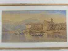 Appraisal: A watercolour of an Italian lakeside scene monogram signed ''EWN''