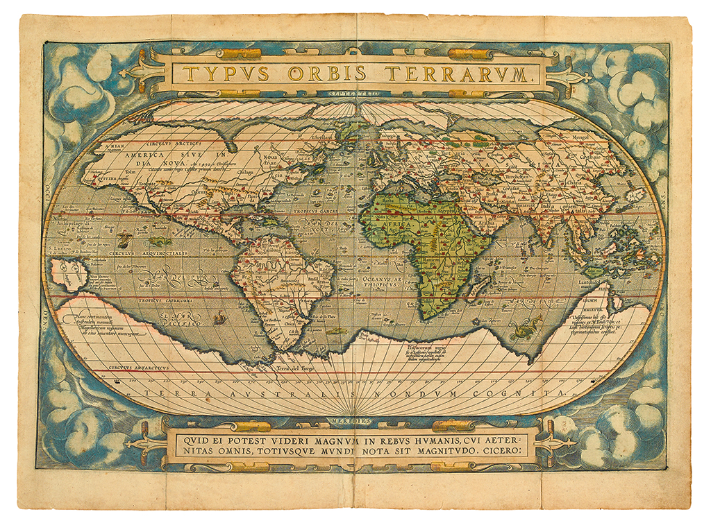 Appraisal: ORTELIUS ABRAHAM Typus Orbis Terrarum Second plate third state Double-page