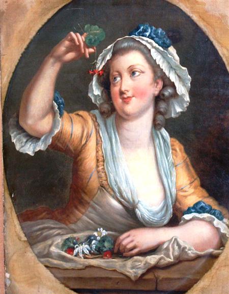 Appraisal: Follower of Jean-Baptiste Greuze th th Century Lady Assembling a