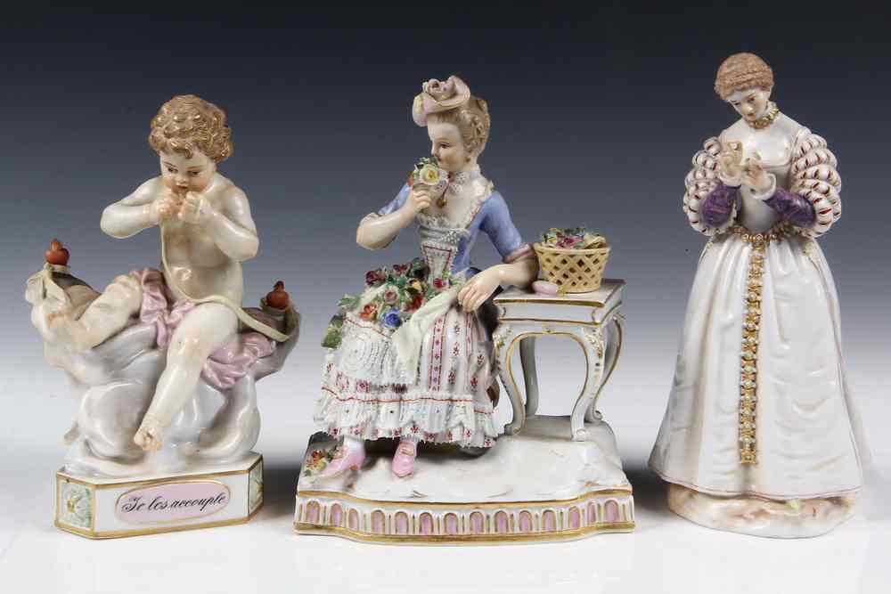 Appraisal: MEISSEN FIGURES - Late th c Meissen Porcelain Figures including