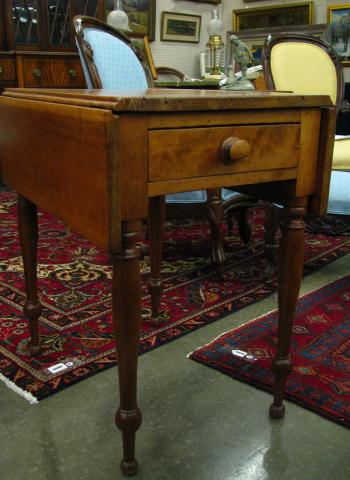 Appraisal: Country primitive drop-leaf turned leg table rough condition