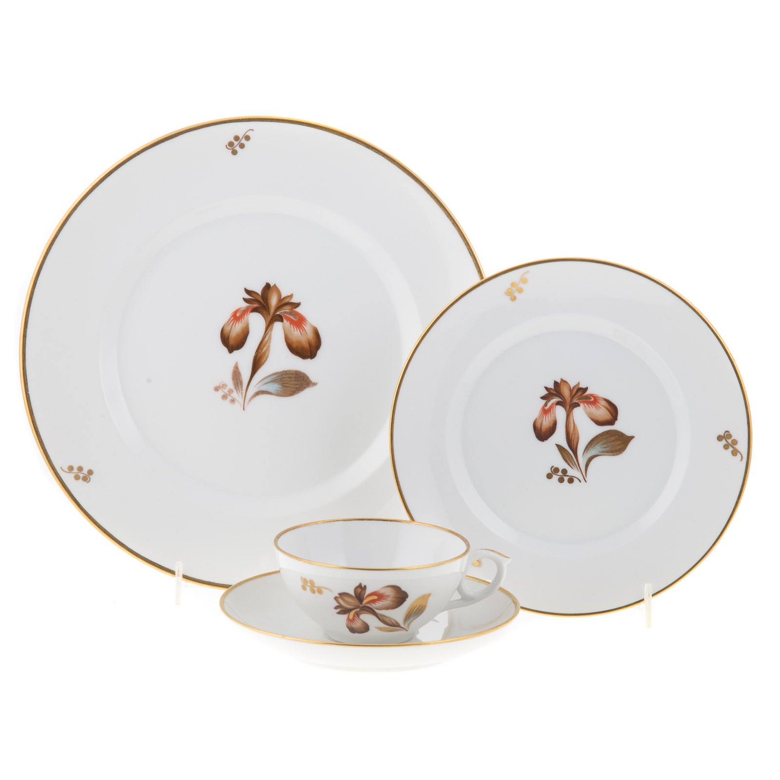 Appraisal: ROYAL COPENHAGEN PARTIAL DINNER SERVICE In the Brown Iris pattern