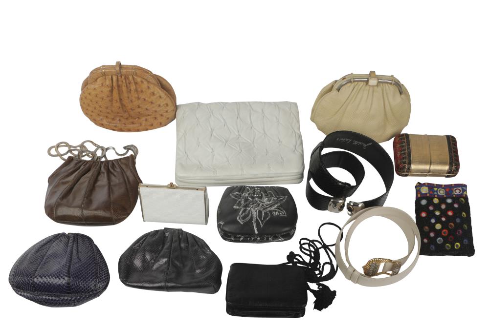 Appraisal: COLLECTION OF JUDITH LIEBER PURSES BELTScomprising bags and two belts