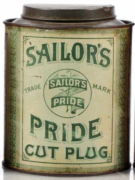 Appraisal: Sailors Pride Cut Plug Small Top Canister Description Very early