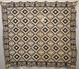 Appraisal: Jaquard coverlet A th century American Jacquard coverlet Two section