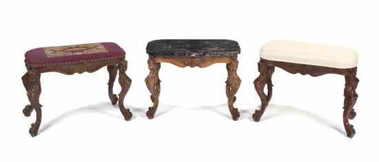 Appraisal: A Group of Three Baroque Style Benches each having a