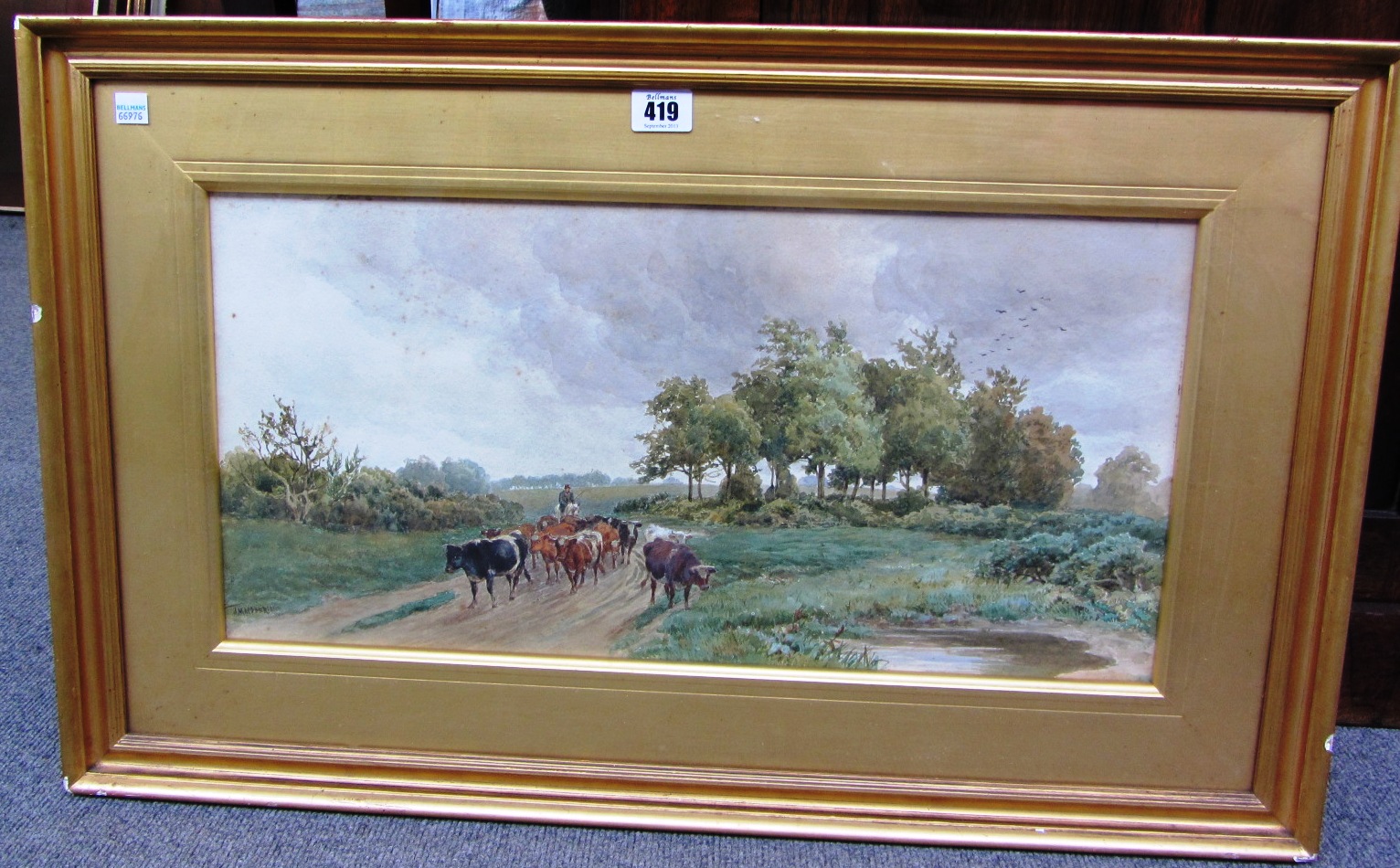 Appraisal: John Macpherson d Cattle in a landscape watercolour signed cm