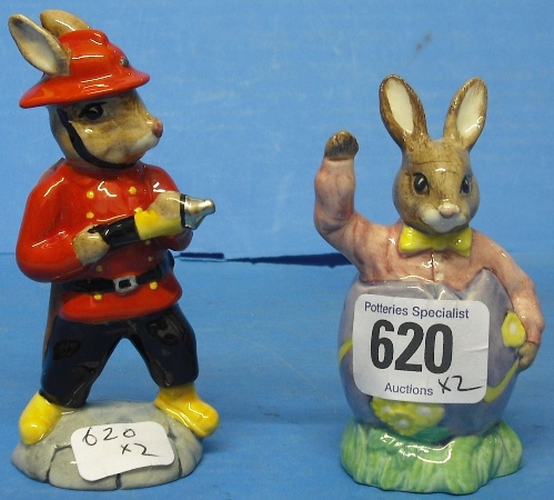 Appraisal: Royal Doulton Bunnykins Figures Fireman DB And Easter Surprise DB