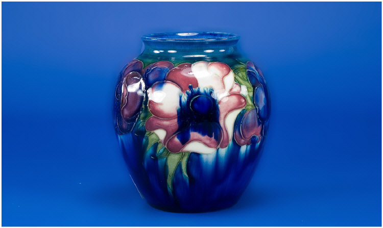 Appraisal: Moorcroft Vase 'Anemone Range' on blue ground marks to base