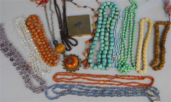 Appraisal: COLLECTION OF VARIOUS BEADED AND OTHER NECKLACES including coral ivory