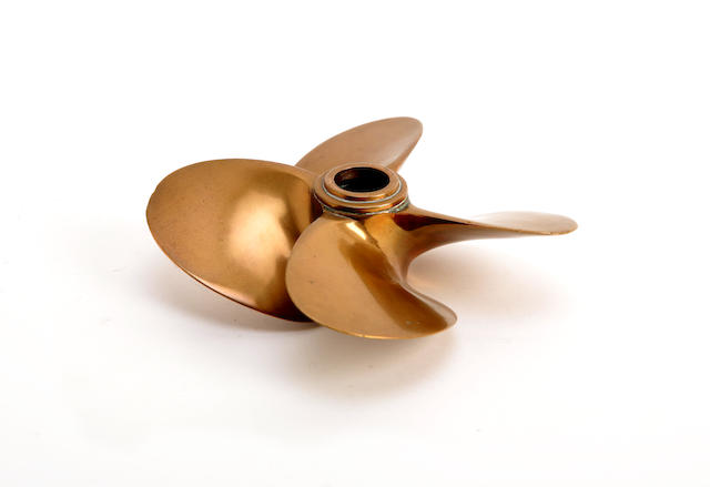 Appraisal: A commemorative bronze inkwell in the form of a propellor