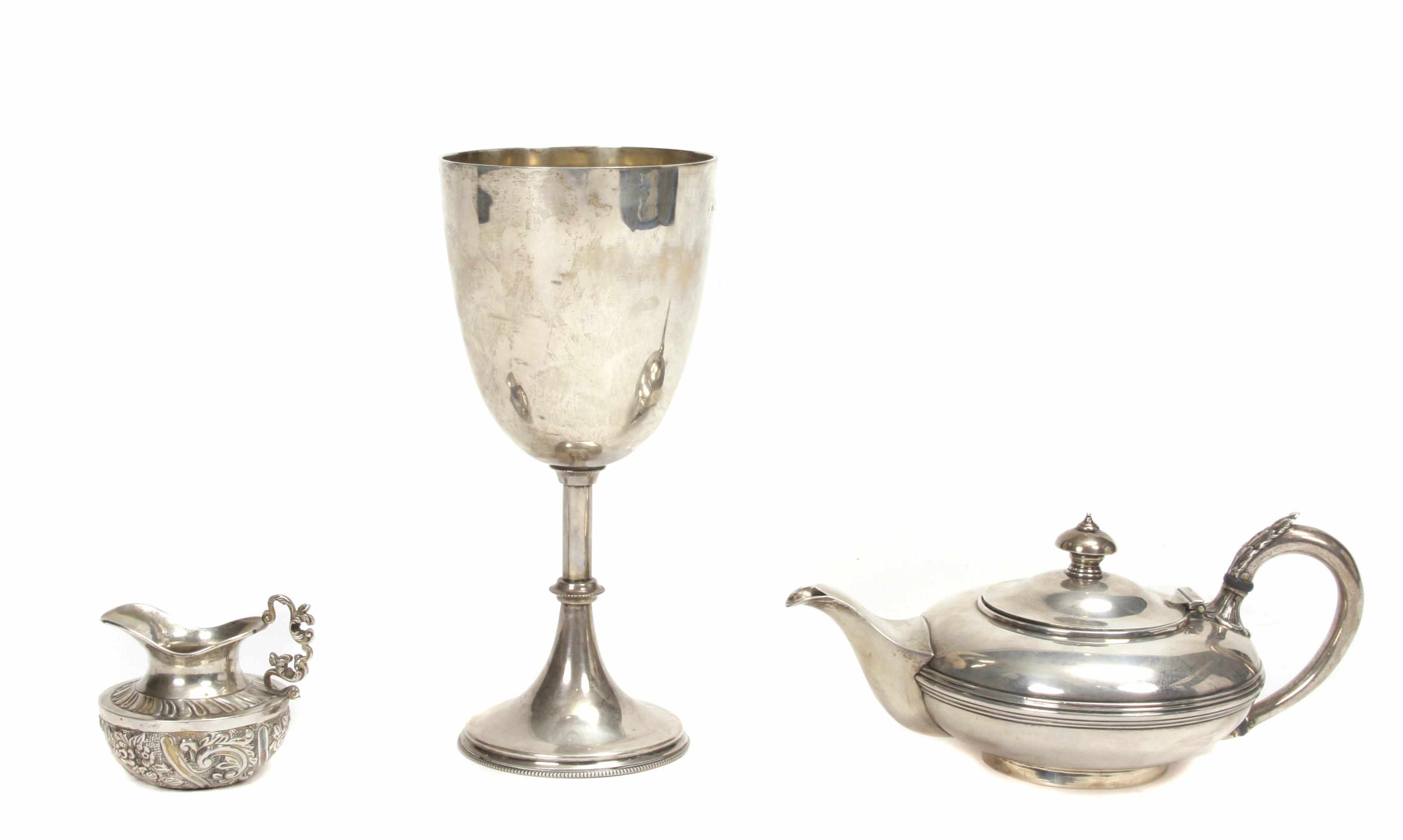 Appraisal: A group of English sterling silver hollowware Late th -