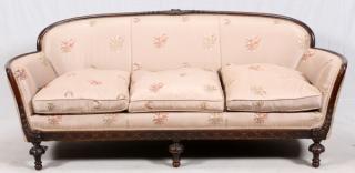 Appraisal: ROSEWOOD FRAME SOFA CIRCA ROSEWOOD FRAME SOFA CIRCA H L