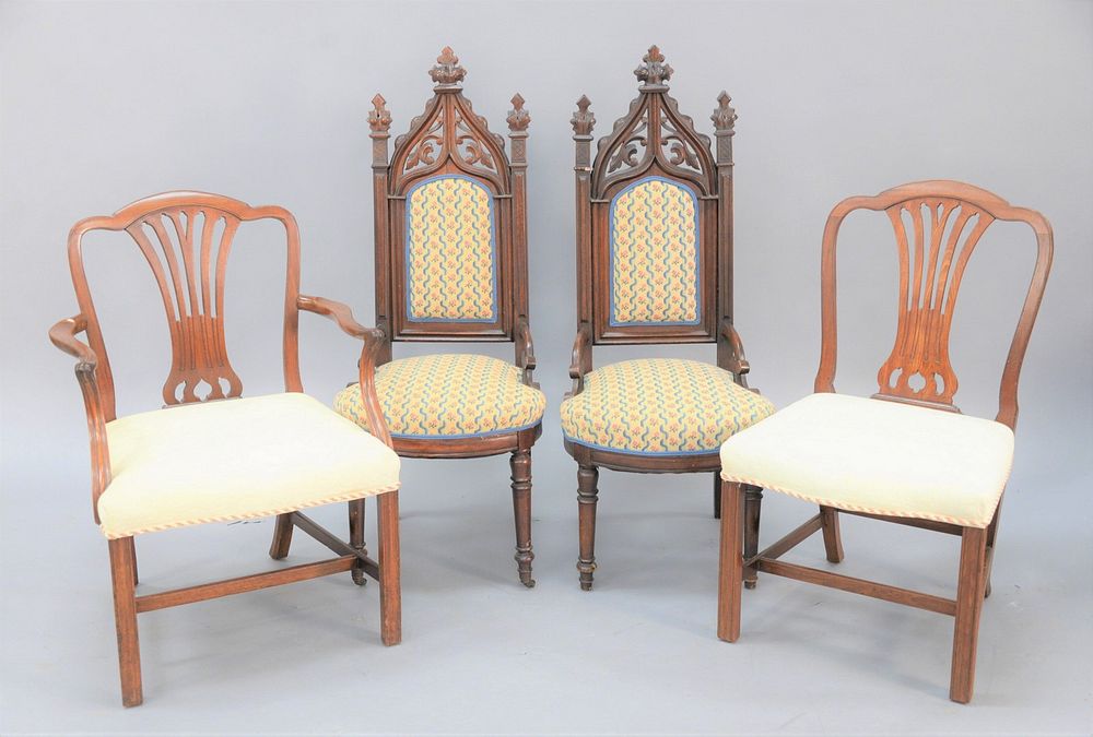 Appraisal: Lot of four chairs to include two English chairs one