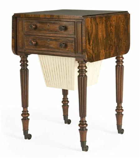 Appraisal: A George IV rosewood work table Attributed to Gillows the