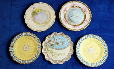 Appraisal: Minton plate decorated with flowers and sky signed A Connerly