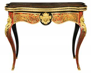 Appraisal: Napoleon III boulle fold Napoleon III tortoiseshell and brass boulle