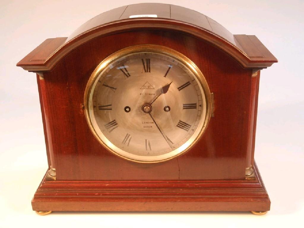 Appraisal: An early thC mahogany mantel clock the silvered dial signed